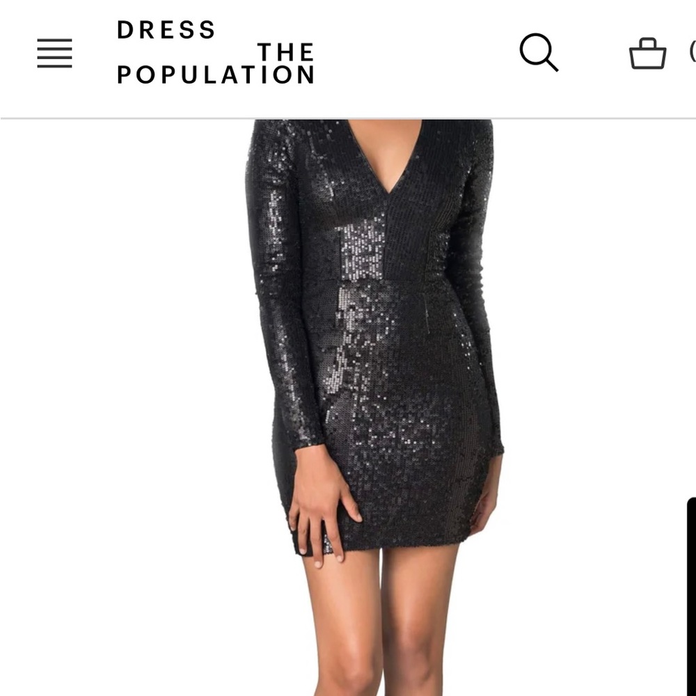 Shauna Long Sleeve Sequin Party Dress DRESS THE POPULATION